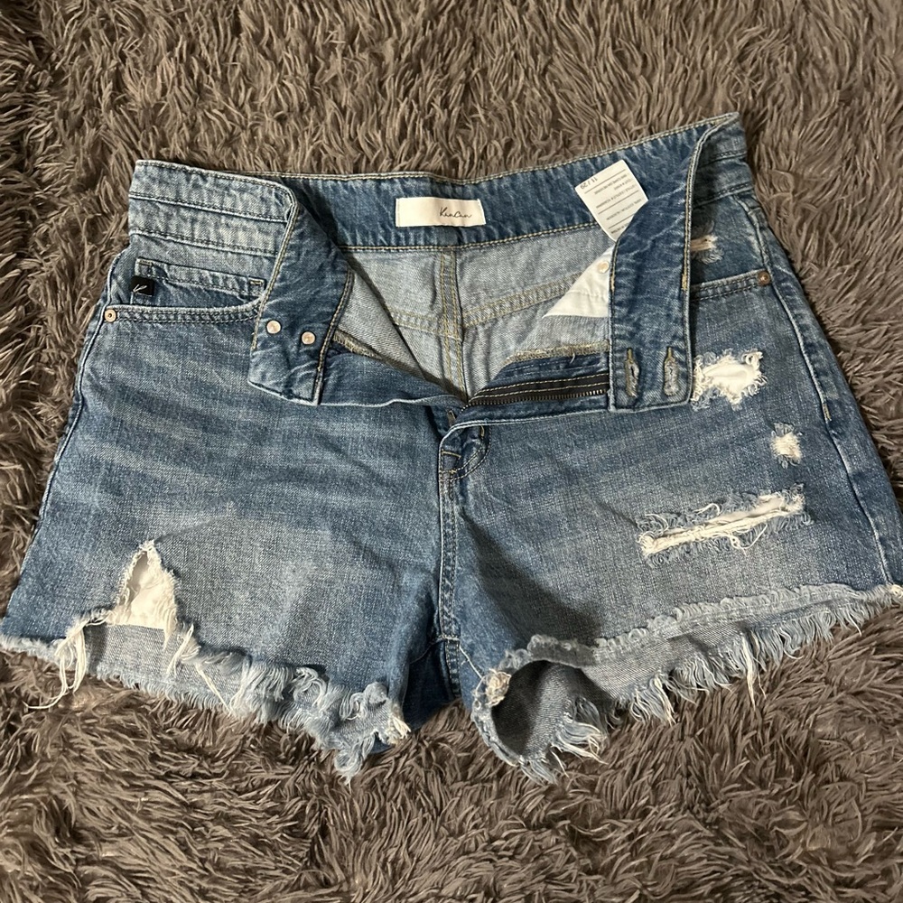 KanCan Blue Distressed Jean Shorts
